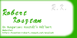 robert kosztan business card